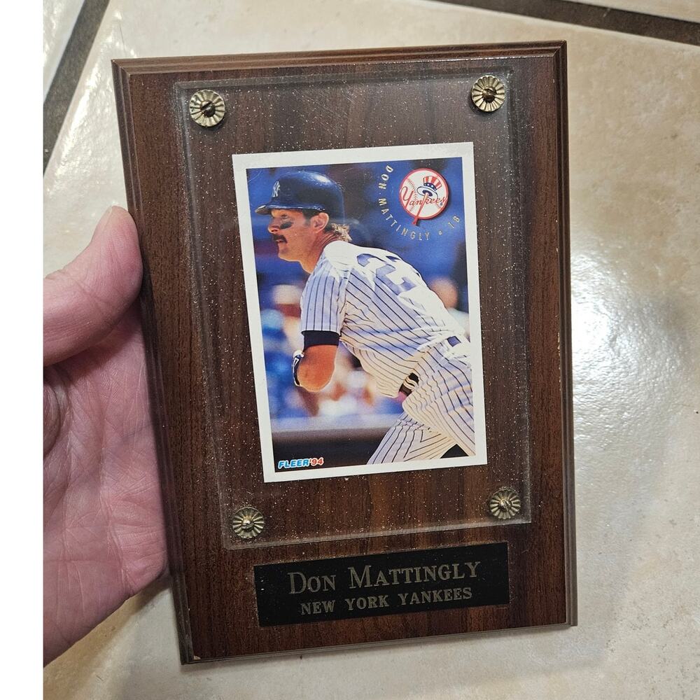 Don Mattingly New York Yankees Fleer '94 Card Wooden Plaque